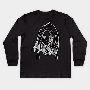 Portrait line art Kids Long Sleeve T-Shirt